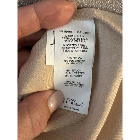 Karen Kane Turtleneck Womens Size Medium Long Sleeve Champagne Shimmer Tunic Top - Picture 4 of 9